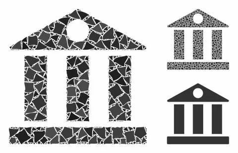 Bank building Mosaic Icon of Bumpy Parts Ilustración de archivo