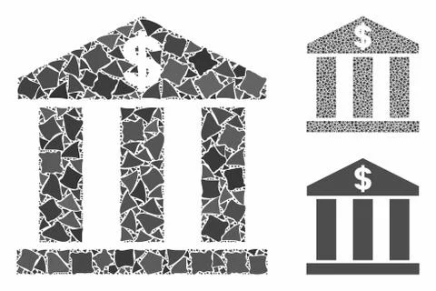 Bank building Mosaic Icon of Bumpy Pieces Stock Illustration