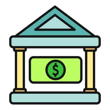 Bank building offering financial services and money savings Ilustración de archivo