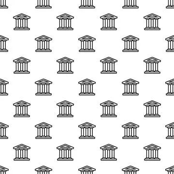 Bank building pattern seamless Ilustración de archivo