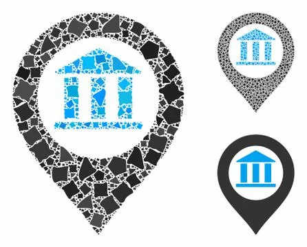 Bank building pointer Composition Icon of Rugged Parts Ilustración de archivo
