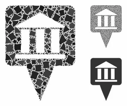 Bank building pointer Composition Icon of Rough Elements Stock Illustration