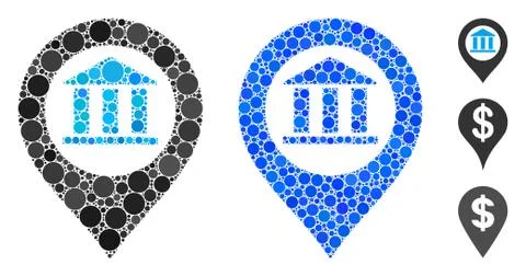 Bank Building Pointer Composition Icon of Circles Stock Illustration