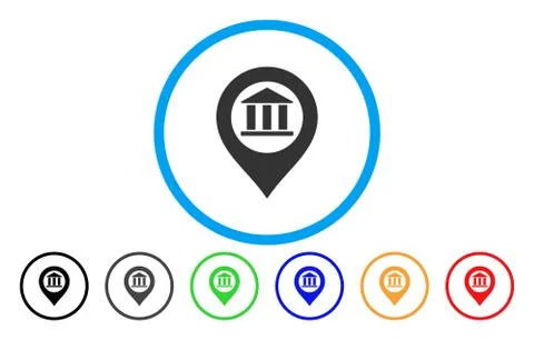 Bank Building Pointer Rounded Icon Ilustración de archivo