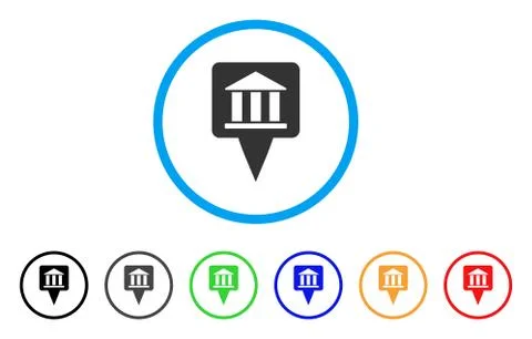 Bank Building Pointer Rounded Icon イラスト素材