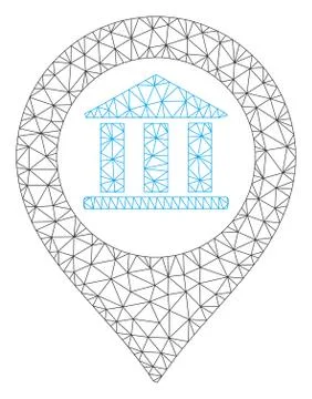 Bank Building Pointer Vector Mesh 2D Model Ilustración de archivo