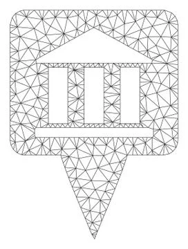 Bank Building Pointer Vector Mesh 2D Model Ilustración de archivo
