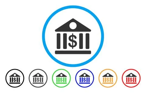 Bank Building Rounded Icon Ilustración de archivo