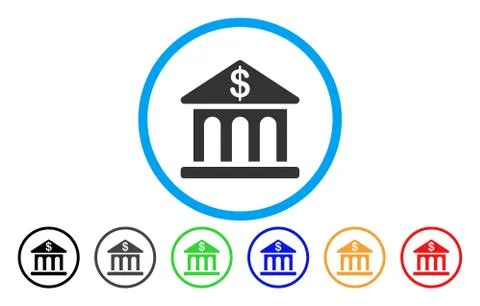 Bank Building Rounded Icon Ilustración de archivo