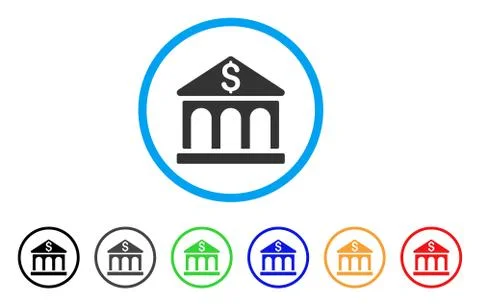 Bank Building Rounded Icon Ilustración de archivo