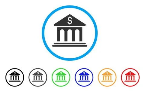 Bank Building Rounded Icon Ilustración de archivo