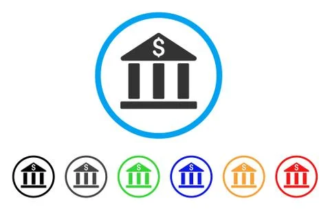 Bank Building Rounded Icon Ilustración de archivo