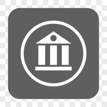 Bank Building Rounded Square Button Ilustración de archivo