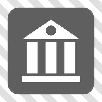 Bank Building Rounded Square Button Ilustración de archivo