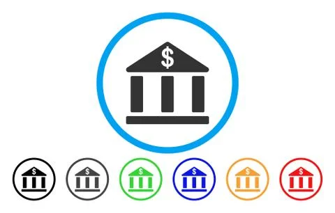 Bank Building Rounded Vector Icon Ilustración de archivo