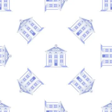 Bank building seamless pattern representing financial institution, investment Illustrazione stock
