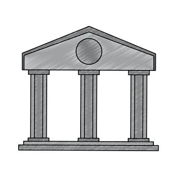 Bank building symbol scribble Ilustración de archivo