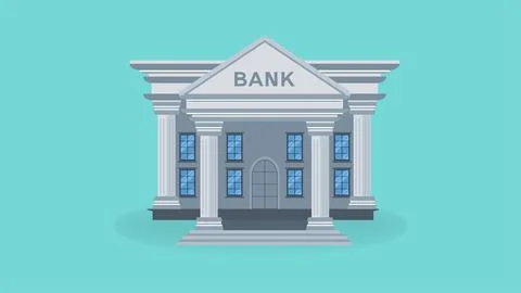 Bank building vector illustration with flat design style Stock Illustration