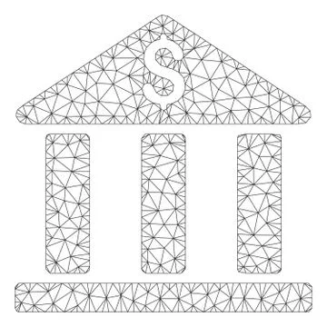Bank Building Vector Mesh 2D Model Ilustración de archivo