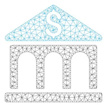 Bank Building Vector Mesh 2D Model Ilustración de archivo