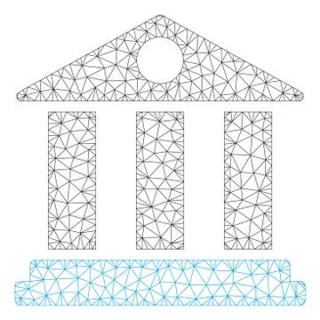 Bank Building Vector Mesh 2D Model Ilustración de archivo