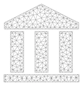 Bank Building Vector Mesh Network Model Ilustración de archivo