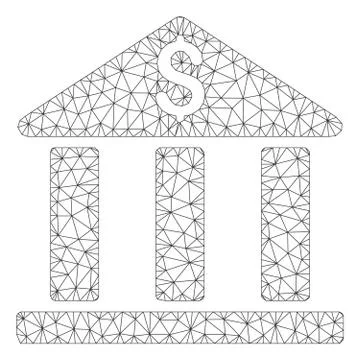 Bank Building Vector Mesh Network Model Ilustración de archivo