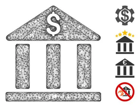 Bank Building Web Vector Mesh Illustration Ilustración de archivo