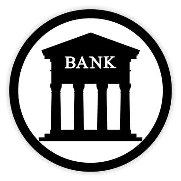Bank button on white. Stock Illustration
