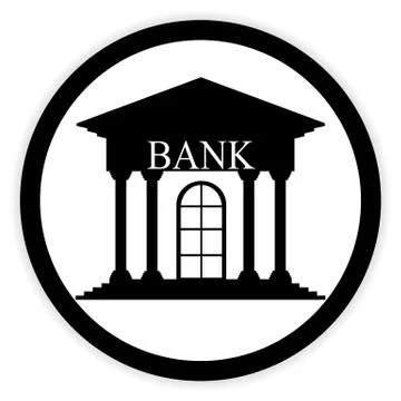 Bank button on white. Stock Illustration