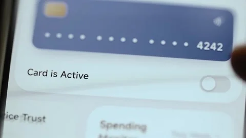 Bank Card Active Confirmation On Mobile Application 4K Stock Footage 341853875