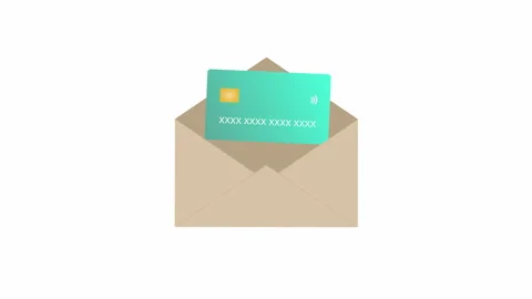 Bank Card in Envelope Animation Stock Footage 337408581