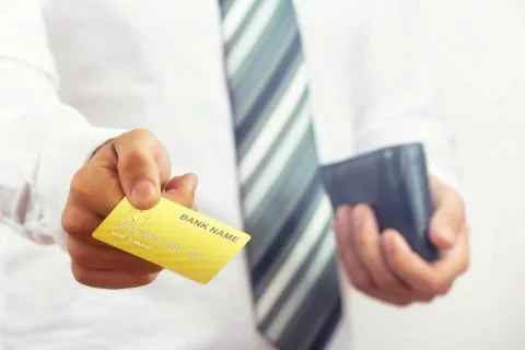 Bank card presentation. Stock-Fotos