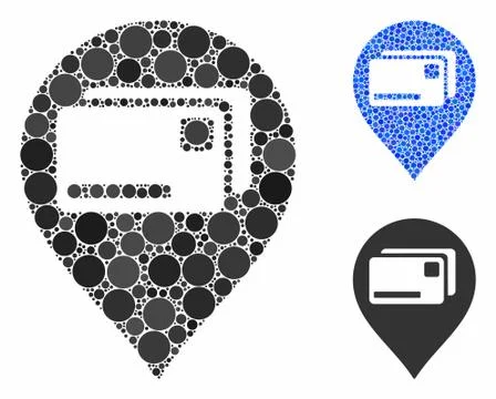Bank Cards Pointer Mosaic Icon of Circle Dots Stock Illustration