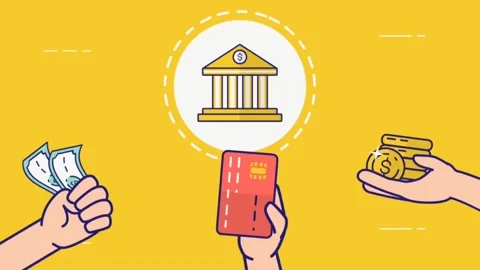 Bank cartoon Stock Footage 285649137