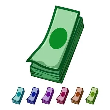 Bank cash stack cartoon vector graphic Stock Illustration