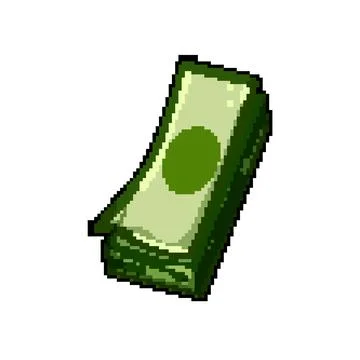 Bank cash stack pixel art vector illustration 스톡 일러스트