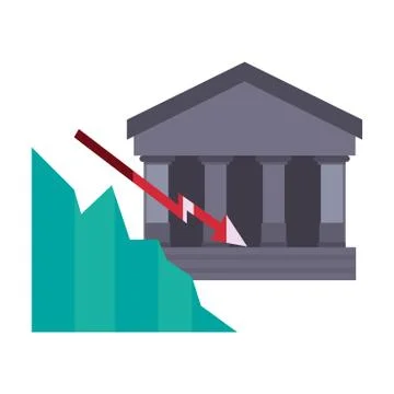 Bank chart decrease Stock Illustration