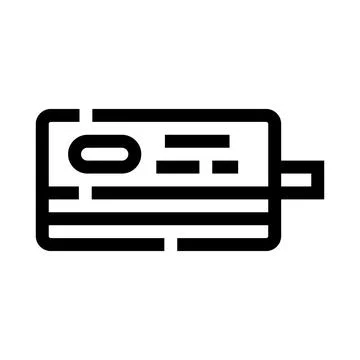 Bank check document outline icon representing financial payment Stock Illustration