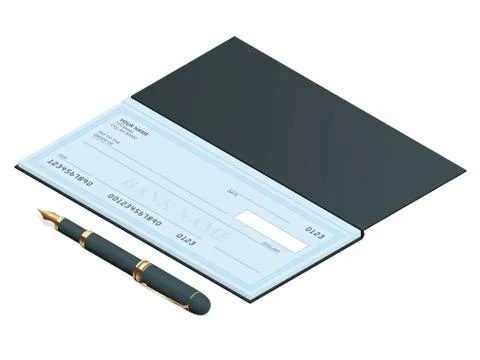 Bank Check with Modern Design. Stock Illustration