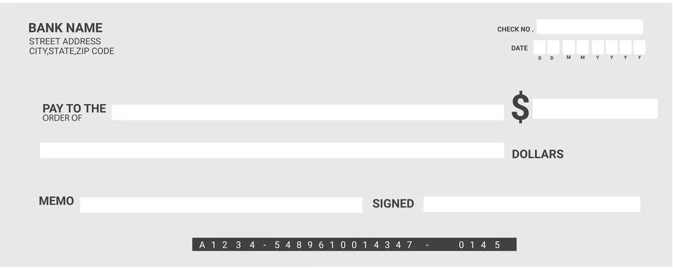 Bank check template vector Stock Illustration