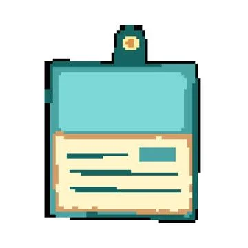 Bank checkbook pixel art vector illustration Stock Illustration