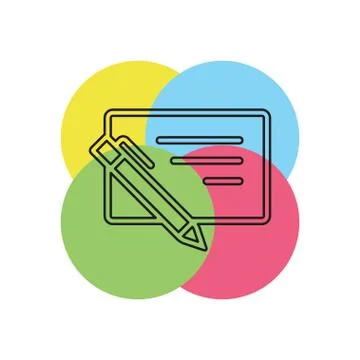 Bank cheque vector icon Stock Illustration