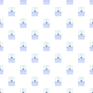 Bank clerk service repeating pattern background Illustrazione stock