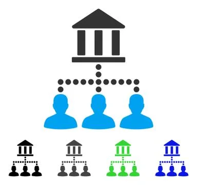 Bank Client Links Flat Icon Stock Illustration