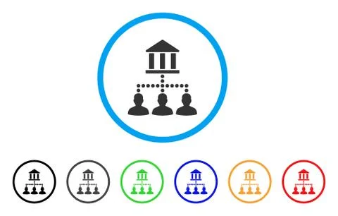 Bank Client Links Rounded Icon Stock Illustration