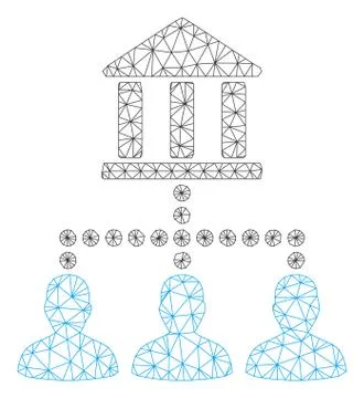Bank Client Links Vector Mesh Network Model Illustrazione stock