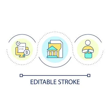 Bank client loop concept icon Stock Illustration