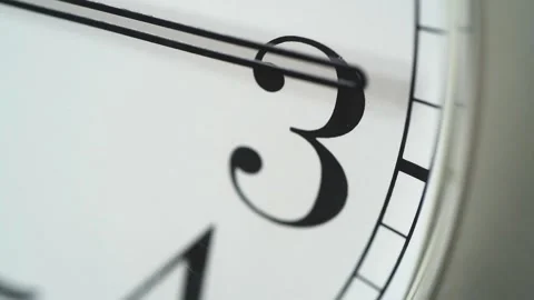 Bank clock hands moving macro view in number 3 Stock-Footage 130313575