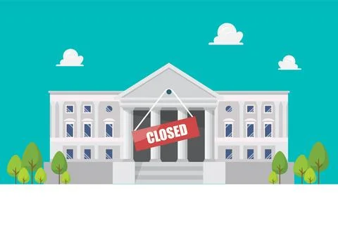 Bank closed concept Stock Illustration